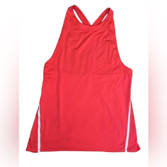 ATHLETA TANK TOP POWER CHI HIGH NECK RACERBACK Y PINK CORAL SIZE SMALL - Picture 1 of 3
